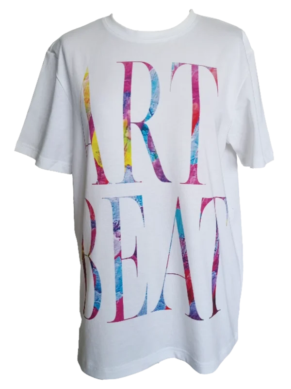 Bela majica s potiskom Art Beat