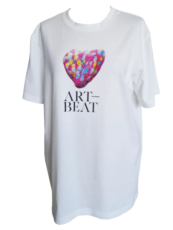 Bela majica s potiskom Pink Heart